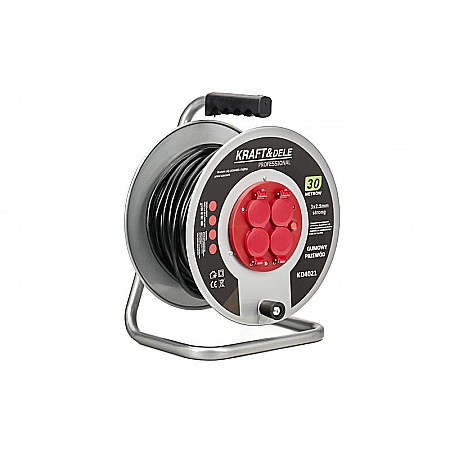 Scule pentru gradinarit - Cablu prelungitor electric pe tambur, pentru exterior, 30m, 3 X 2.5mm
