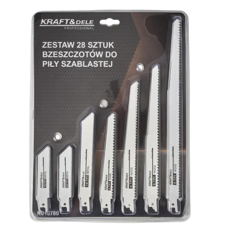 Unelte prelucrare metal - Set 28 lame pentru fierastrau, Kraft&Dele KD10780, tip sabie