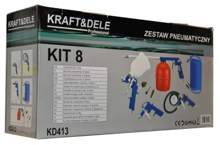 Set aer comprimat , pistol pneumatic , vopsit 8 piese KraftProfesional , KD413 [1]