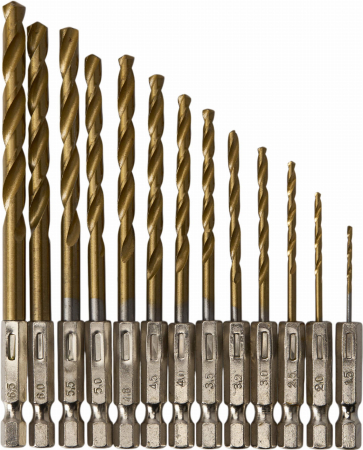 Set burghie titan, Kraft&Dele, KD982, 13 buc, 1.5–6.5 mm [8]