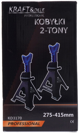 Set Cric hidraulic, Kraft&Dele KD1377, cu profil scazut, 2 T, 130-300 mm + Suporturi auto reglabile Kraft&Dele KD3170, set 2 buc, 275-415mm, 2 tone, grafit/negru [12]