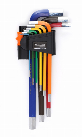 Unelte de mana - SET DE CHEI HEXAGONALE COLORATE 9 BUCĂȚI KD11931