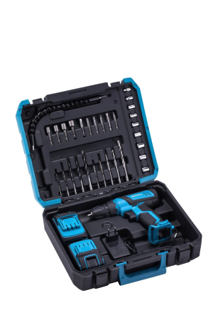 Set masina de gaurit si insurubat cu acumulator si accesorii, 21 V, 2 Ah, Kraft&Dele KD3355