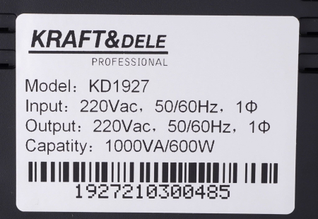 Sursa de curent UPS, Kraft&Dele KD1927, 1000VA LED [7]