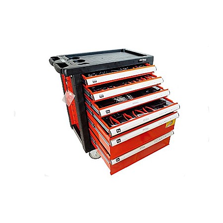 Dulap scule, Kraft&Dele KD361, pe roti, 6 sertare, 263 piese [1]