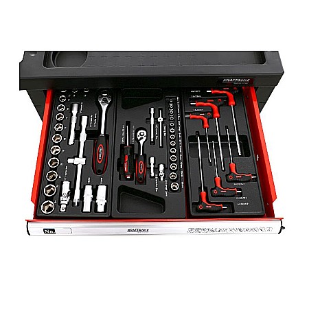 Dulap scule, Kraft&Dele KD361, pe roti, 6 sertare, 263 piese [8]