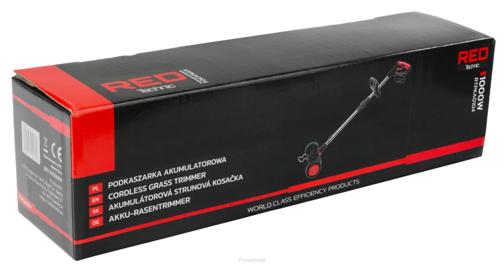 Trimmer de tuns gazon / iarba pe acumulator, 1000 W, Red Technic RTPKA0104 [14]