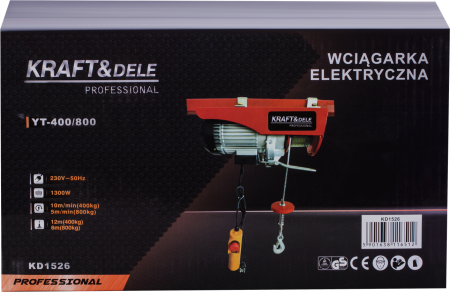 Troliu electric cu cablu 800 kg KD1526 [2]