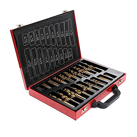 Unelte prelucrare metal - Burghie din titan HSS pentru metal 170 buc