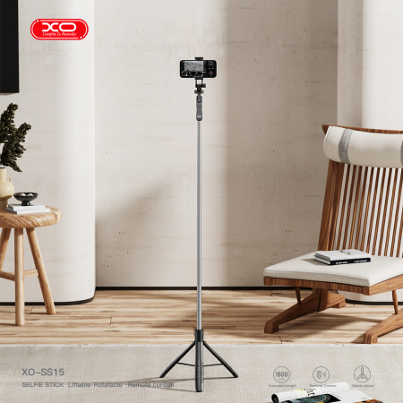 XO selfie stick Bluetooth tripod SS15 black 180cm [1]