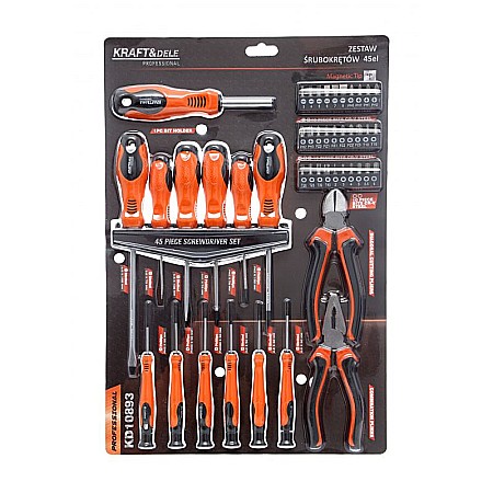 Set 45 accesorii, Kraft&Dele, surubelnite, biti, clesti de inalta calitate, KD10893 [1]