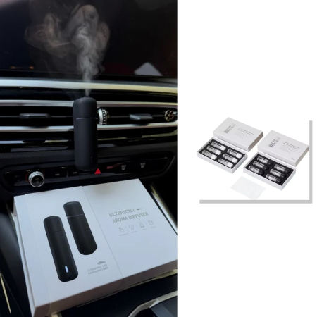 Accesorii Auto - Pachet Odorizant Auto Ultrasonic LED + Rezerve Refill