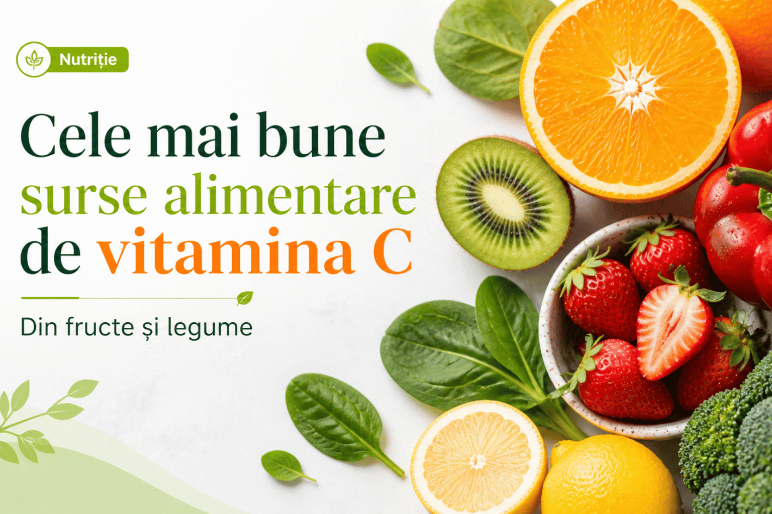 Surse alimentare de vitamina C din fructe și legume