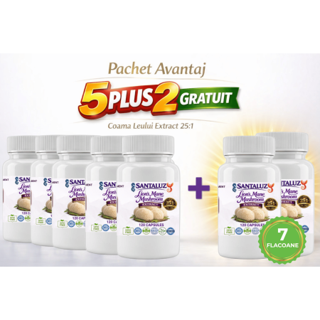 Ciuperci Medicinale - Pachet Avantaj 5+2 Gratuit Coama Leului Extract 25:1
