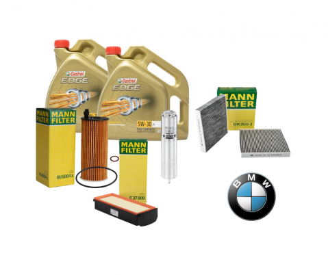 Kit-uri schimb ulei - Kit Schimb Ulei BMW F10/F11 (2009-2015) N57 – Castrol 5W30 8L + Filtre MANN Ulei, Aer, Motorină, Polen