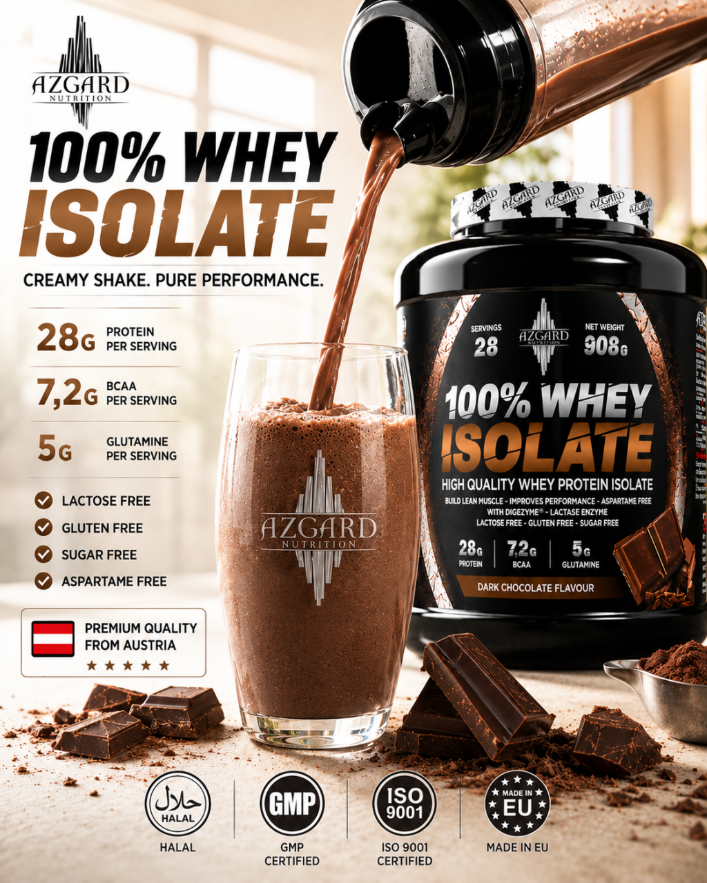 Azgard Whey ISO - DARK CHOCOLATE 908g [2]
