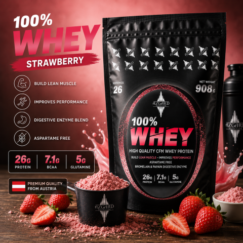 PROTEINE AZGARD CFM WHEY - Azgard 100% WHEY - STRAWBERRY 908g