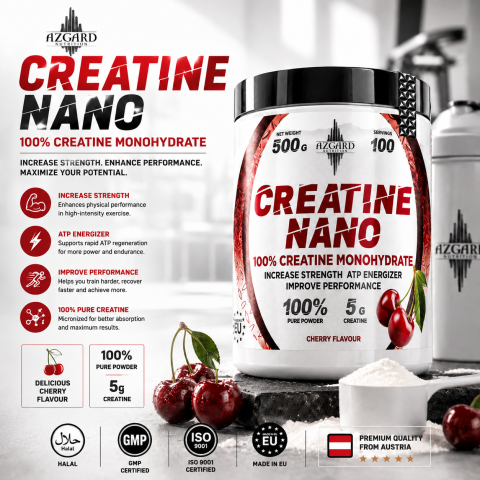 CREATINE - CREATINE MONOHYDRATE (CHERRY) - 500g