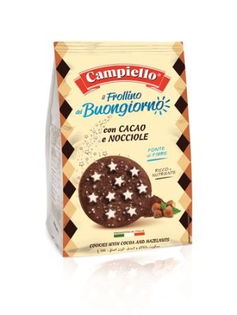 BISCUIȚI - BISCUITI FROLLINO CACAO SI ALUNE DE PADURE 350GR