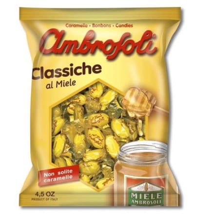 JELEURI ȘI BOMBOANE - BOMBOANE CU MIERE AMBROSOLI 130GR