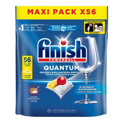 DETERGENȚI DE  VASE - CAPSULE FINISH POWERBALL QUANTUM 56 BUC