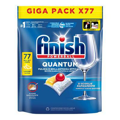 DETERGENȚI DE  VASE - CAPSULE FINISH POWERBALL QUANTUM 77BUC