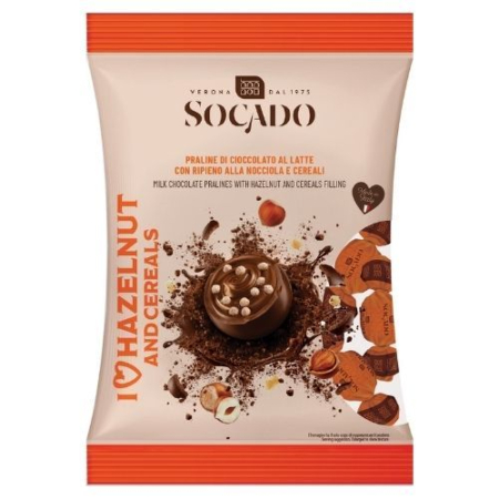 CREME ȘI CIOCOLATA - PRALINE DE CIOCOLATA  CU ALUNE DE PADURE SI CEREALE 105GR