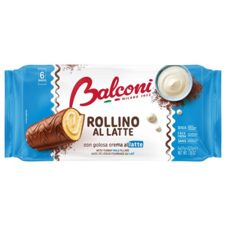 PRĂJITURI - ROLLINO CU LAPTE BALCONI 222GR