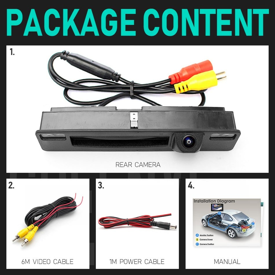 Camera marsarier dedicata maner portbagaj Ford Focus MK3, MK4 (2012-2021) FIESTA (2015-2019, PUMA, 720p HD [5]