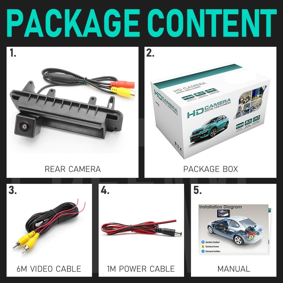 Camera marsarier HD,fisheye, unghi 170 grade, cu Night Vision pentru Mercedes C-Class W204 [7]