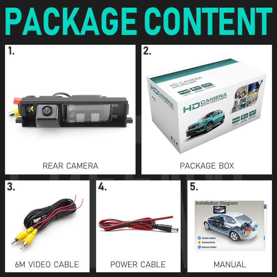 Camera marsarier HD, unghi 170 grade cu StarLight Night Vision pentru Toyota RAV4 RAV-4 (2006 - 2012) [3]