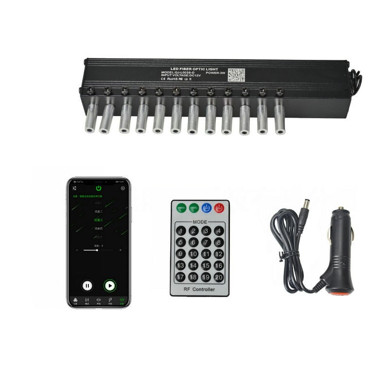 Kit Fibra Optica 3W efect stele cazatoare / meteorit, Alb, 12 canale, 60 fire la 2M [4]