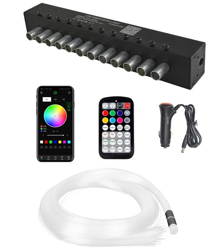 Kit Fibra Optica plafon instelat RGB 9W, 12 canale, 120 fire la 2M [1]
