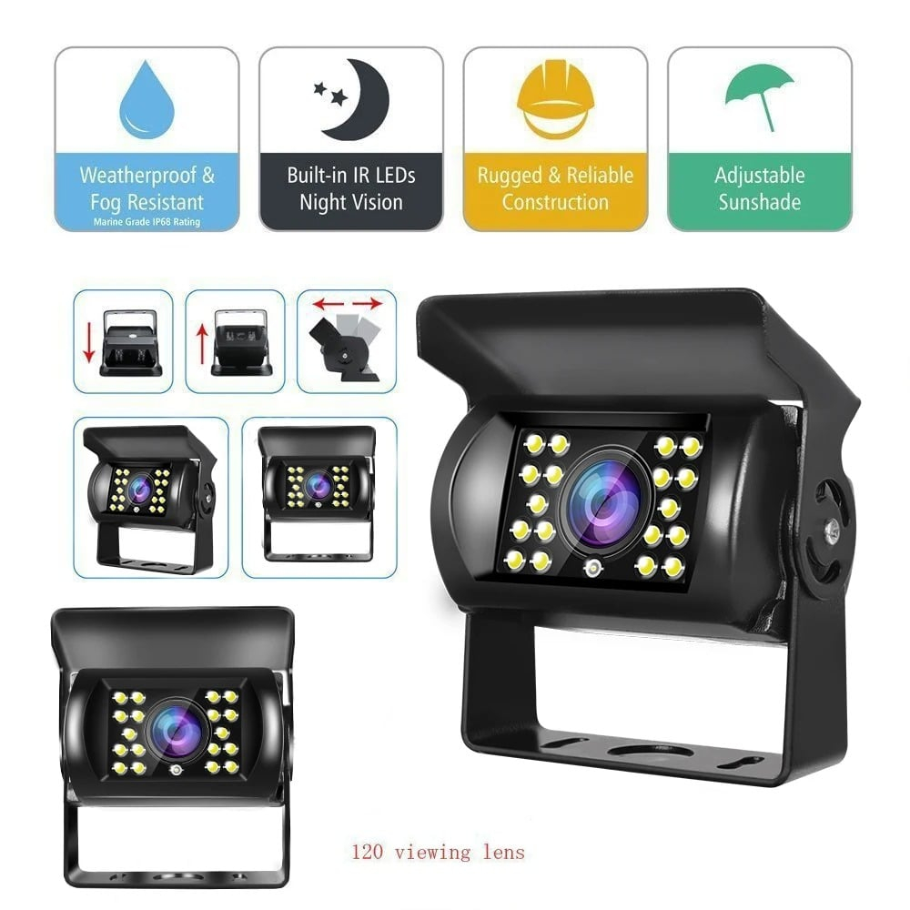 Kit marsarier camera si display de 7" 12V~24V, pentru Camioane, Autocare, Bus-uri, autoturisme [5]