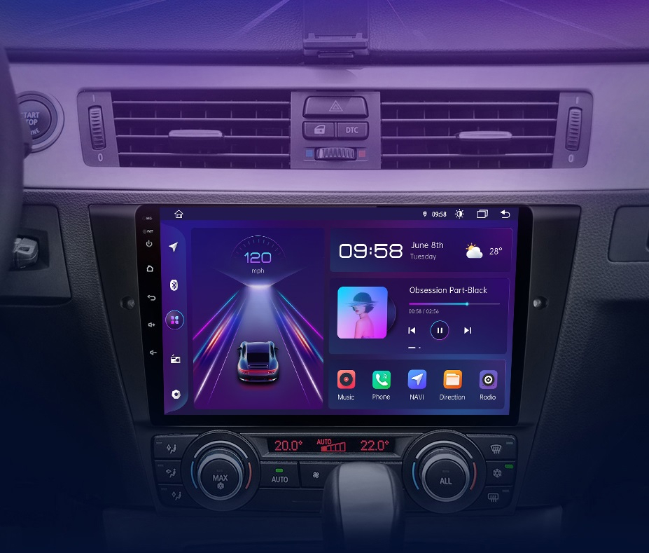 Navigatie Bmw seria 3 E90, E91, E92, E93, Android 12, 1GB RAM 32GB, google maps, youtube, waze, wifi, bluetooth [7]