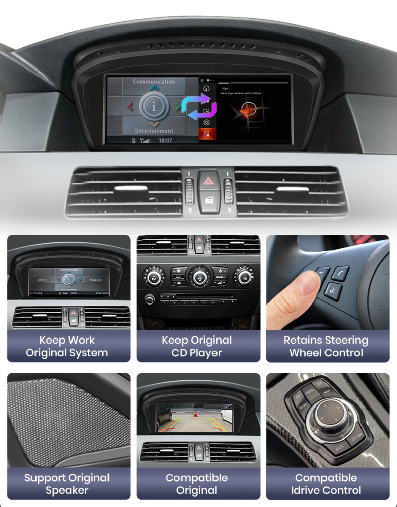 Navigatie BMW Seria 5 E60 (2009-2010), Android, 4GB RAM 64GB, 8-core, sistem CIC [9]