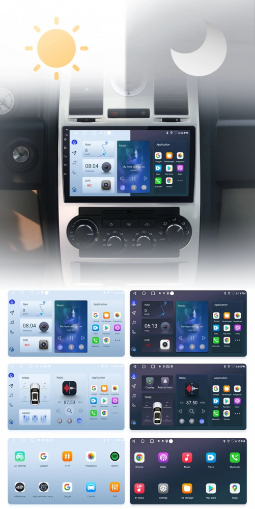 Navigatie Chrysler 300C (2004-2007), Android 12, 4GB RAM 64GB, google maps, youtube, wifi, waze, bluetooth [9]