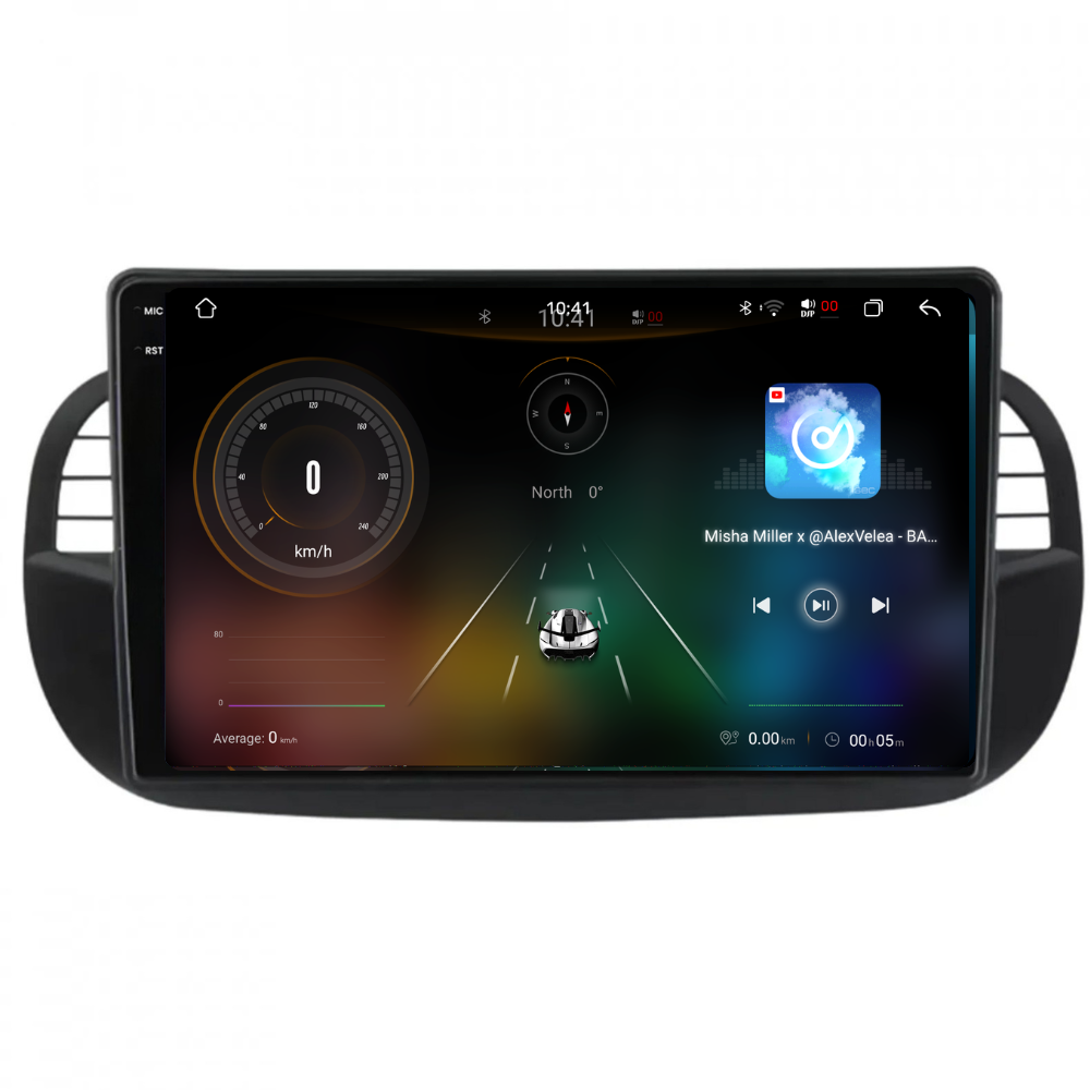 Navigatie Fiat 500 (2007-2015), Ecran 9 inch 2K, 12GB RAM 256GB, 8-core, negru [2]