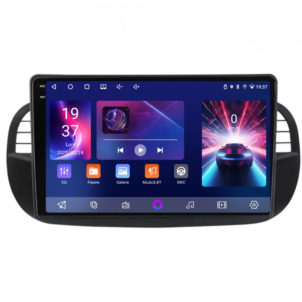 Navigatie Fiat 500 (2007-2015), Ecran 9 inch, 4GB RAM 64GB, 4-core, negru [3]