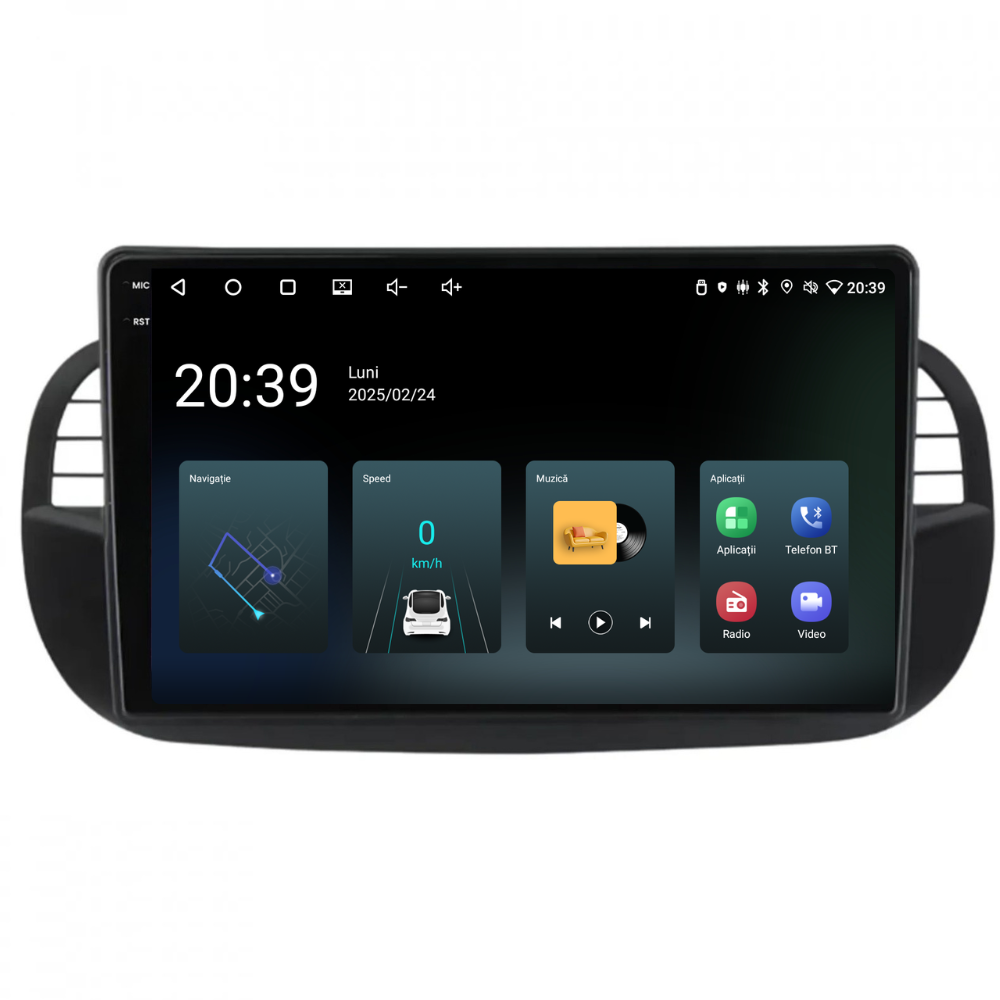 Navigatie Fiat 500 (2007-2015), Ecran 9 inch, 4GB RAM 64GB, 4-core, negru [6]