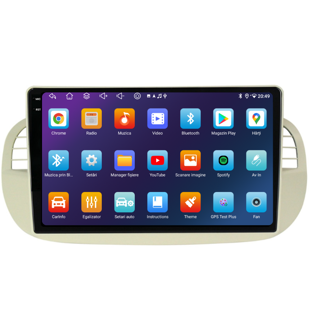 Navigatie Fiat 500 (2007-2015), Ecran 9 inch, 4GB RAM 64GB, 8-core [4]