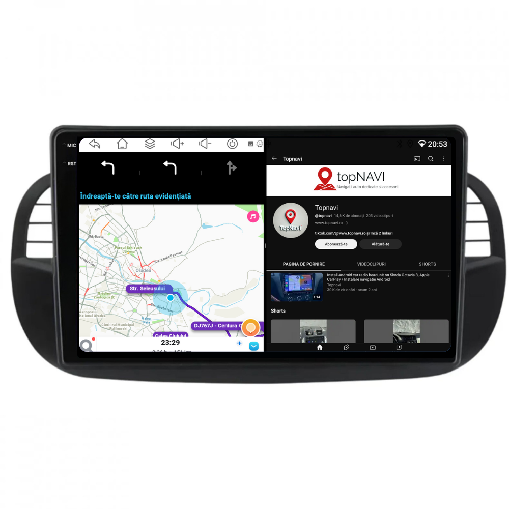 Navigatie Fiat 500 (2007-2015), Ecran 9 inch, 6GB RAM 128GB, 8-core, negru [4]