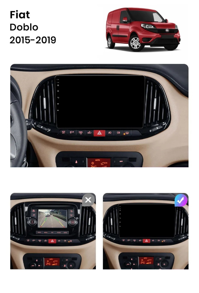 Navigatie Fiat Doblo (2015-2019), Ecran 9 inch, 8GB RAM 256GB, 8-core [8]