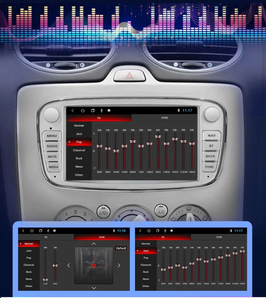 Navigatie Ford C-Max (2003-2010), Android, 4GB RAM 64GB, 8-core, argintiu [4]
