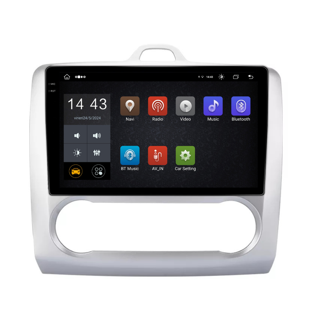 Navigatie Ford Focus 2004-2011, Android 13,Ecran 2K, 4GB RAM 64GB, Octa Core, carplay /android auto,rama argintiu clima [2]