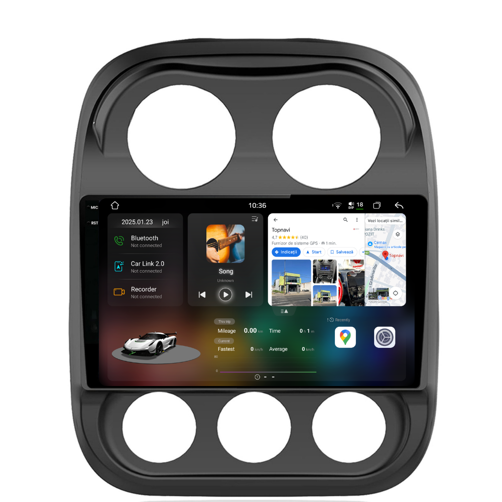 Navigatie Jeep Compass (2010-2016), Ecran 10 inch 2K, 12GB RAM 256GB, 8-core [1]