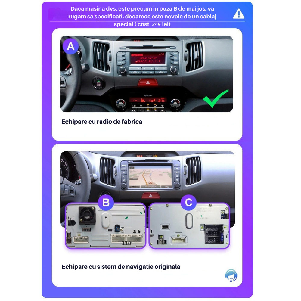 Navigatie Kia Sportage (2010-2016), Ecran 9 inch, 1GB RAM 32GB [2]