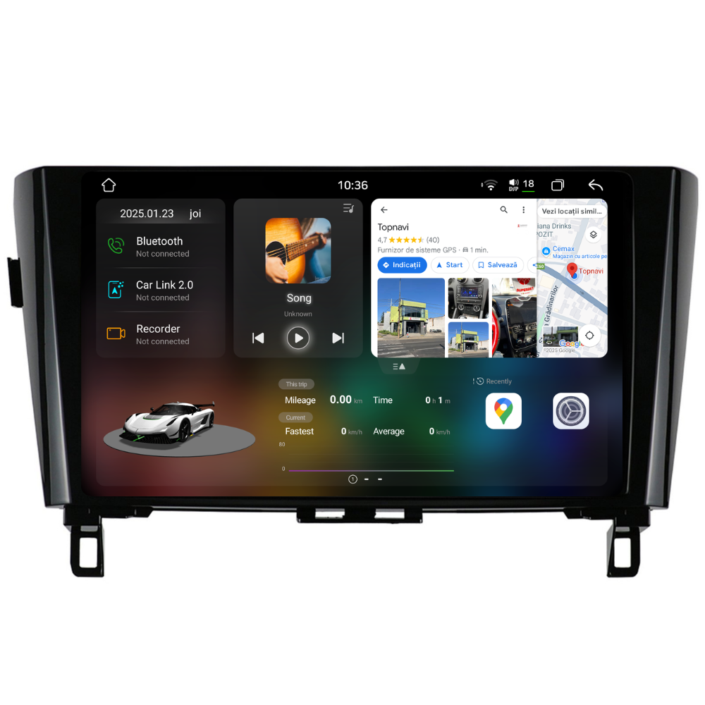 Navigatie Nissan Qashqai J11 2013-2017, Ecran 10 inch 2K, 12GB RAM 256GB, 8-core [1]