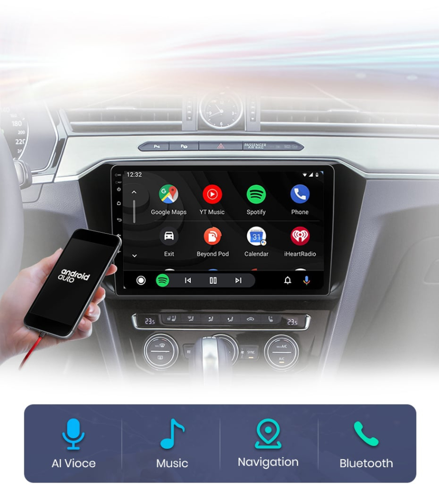 Navigatie passat B8 2015-2020, Android 12, 1GB RAM 32GB, google maps, waze, wifi, youtube, bluetooth [5]