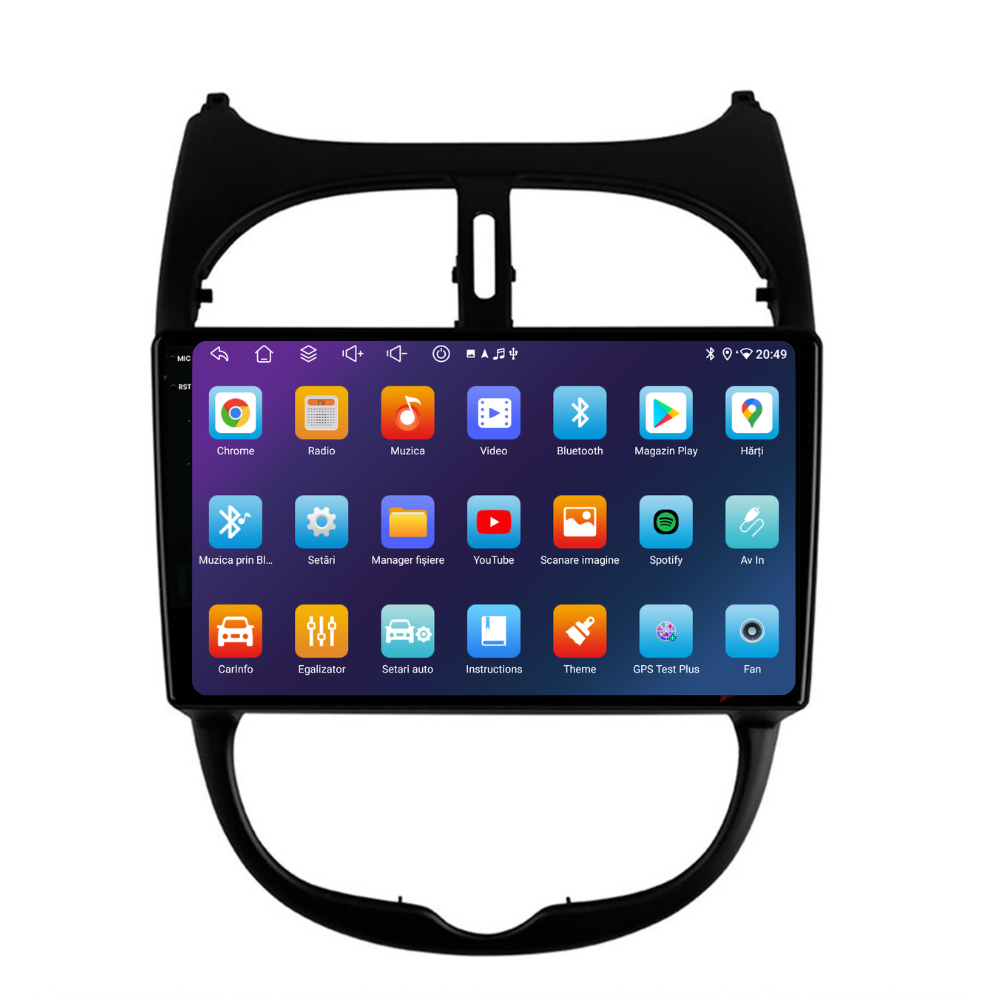 Navigatie Peugeot 206 (2001-2008), Ecran 9 inch, 6GB RAM 128GB, 8-core [4]